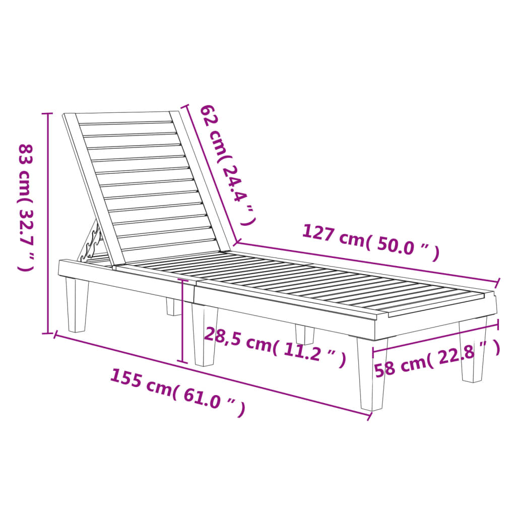 Sun Loungers 2 pcs Light Brown 155x58x83 cm Polypropylene