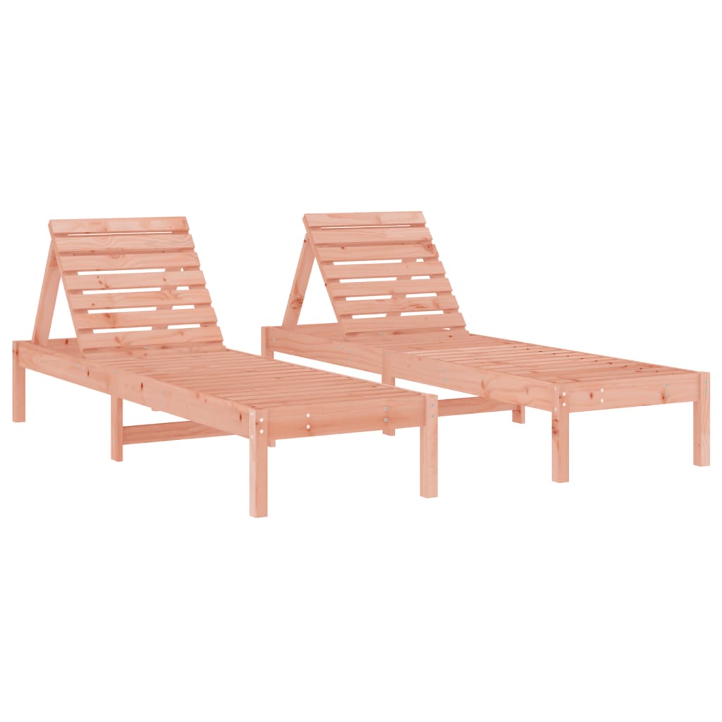 Sun Loungers 2 pcs with Table Solid Wood Douglas