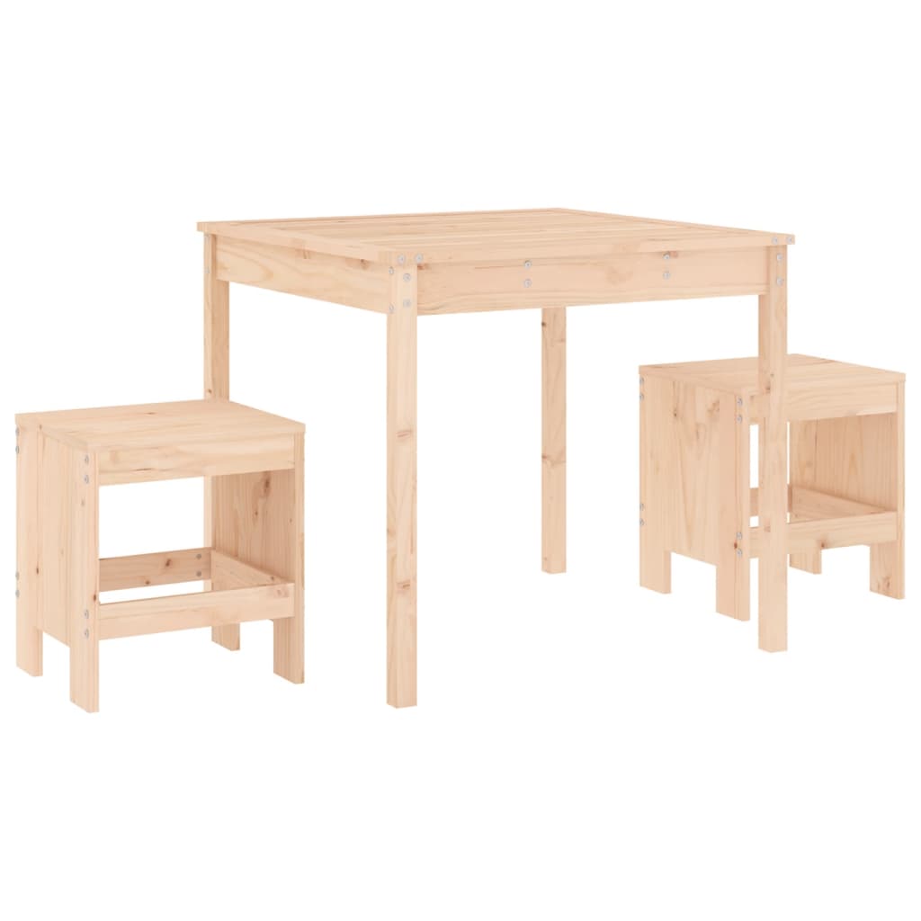 3 Piece Garden Bistro Set Solid Wood Pine