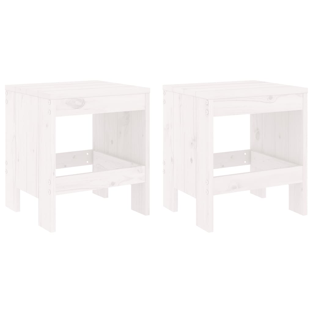 3 Piece Garden Bistro Set White Solid Wood Pine