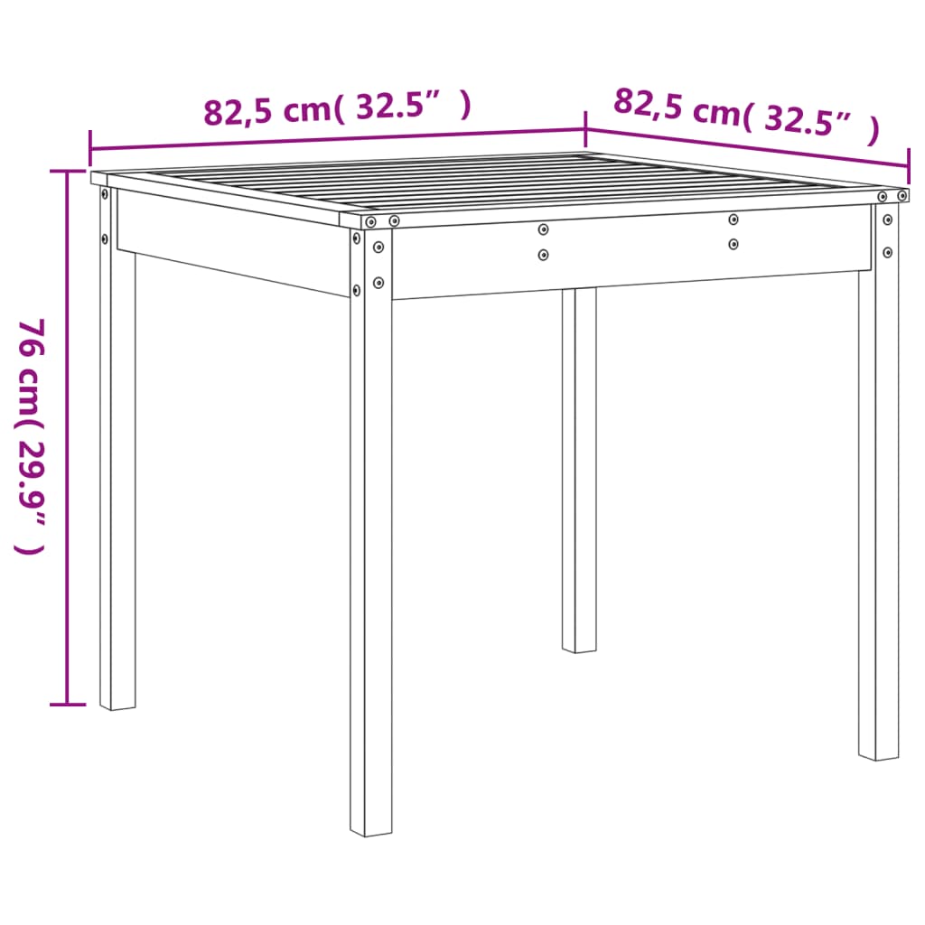 3 Piece Garden Bistro Set White Solid Wood Pine