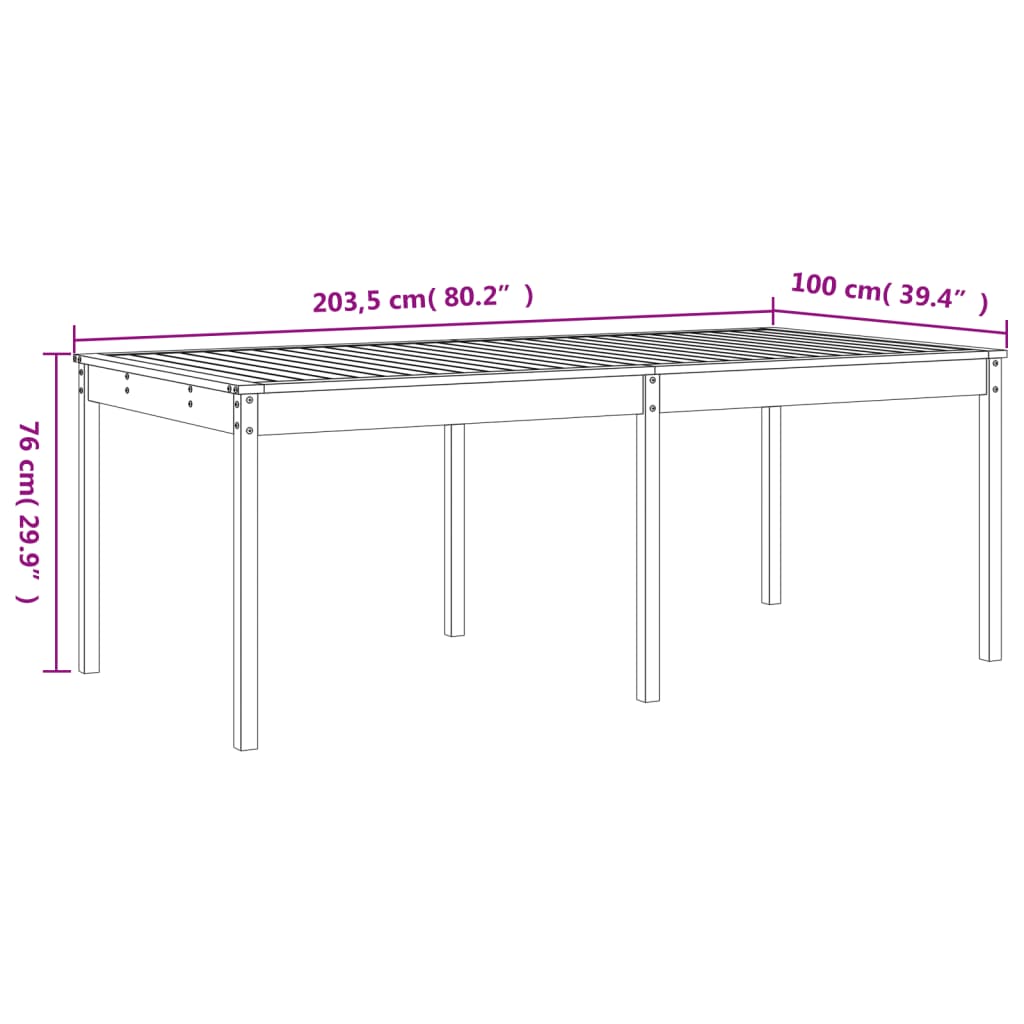 17 Piece Garden Dining Set Solid Wood Pine