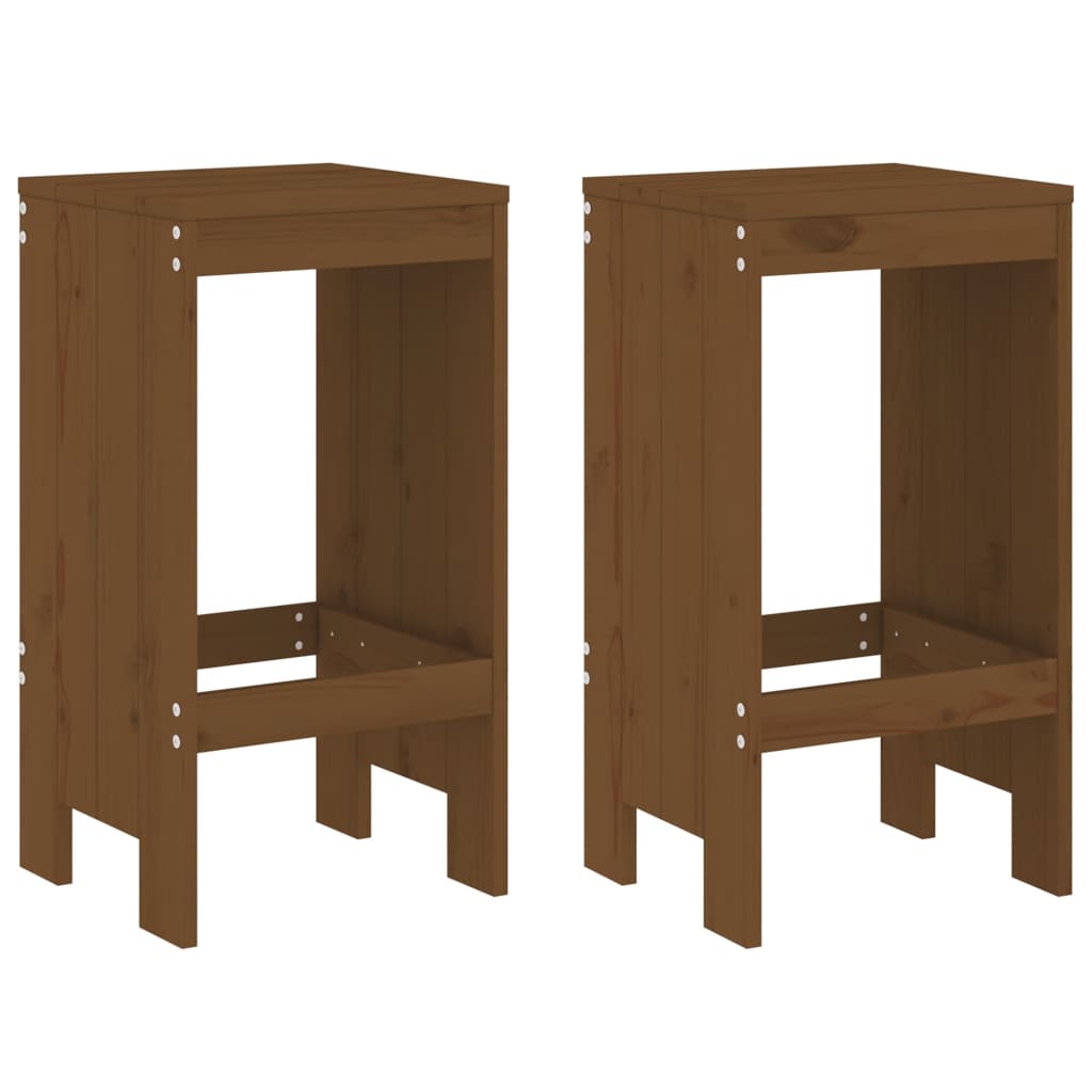 3 Piece Garden Bar Set Honey Brown Solid Wood Pine