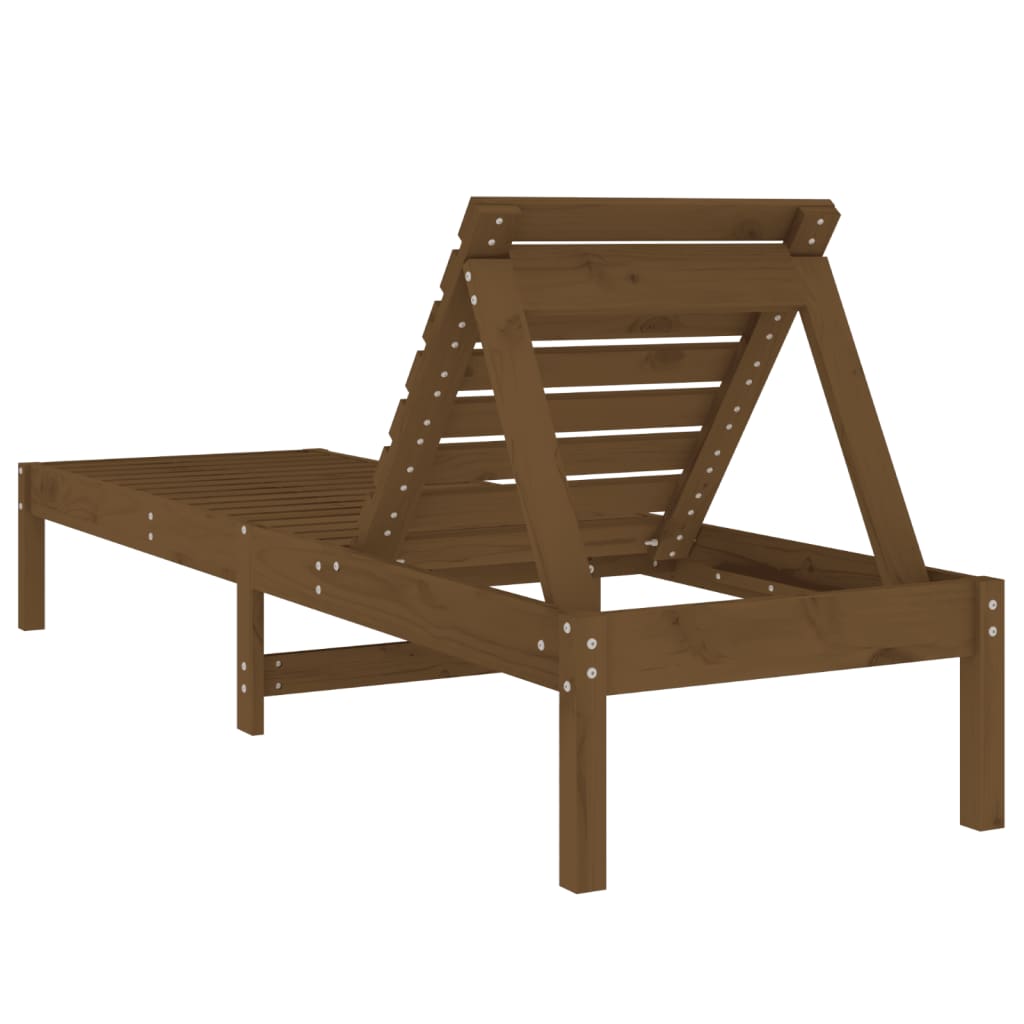 Sun Loungers 2 pcs Honey Brown 199.5x60x74 cm Solid Wood Pine