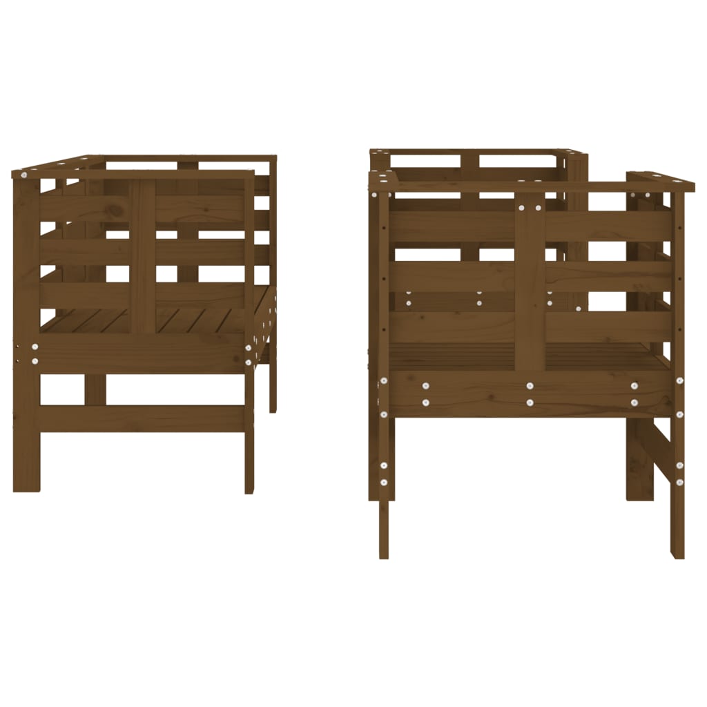 3 Piece Garden Lounge Set Honey Brown Solid Wood Pine