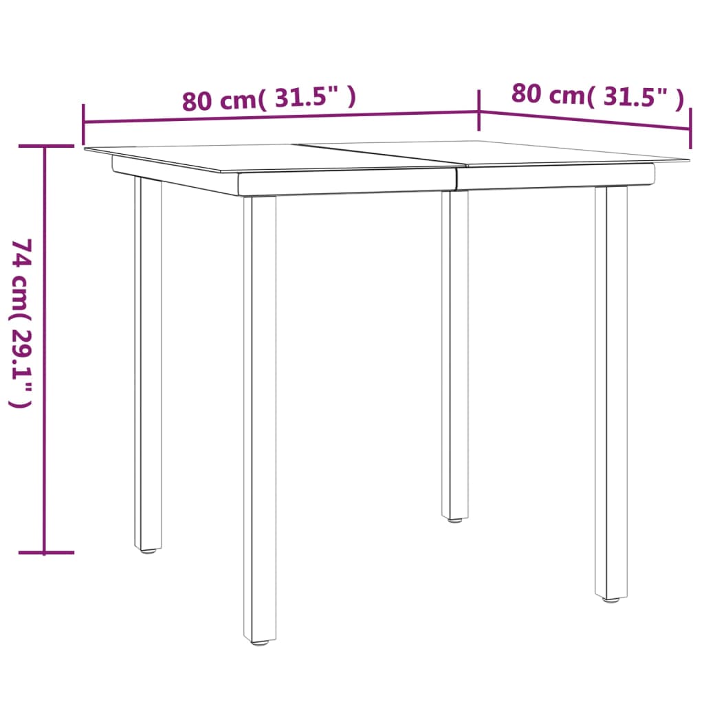 3 Piece Garden Dining Set Poly Rattan