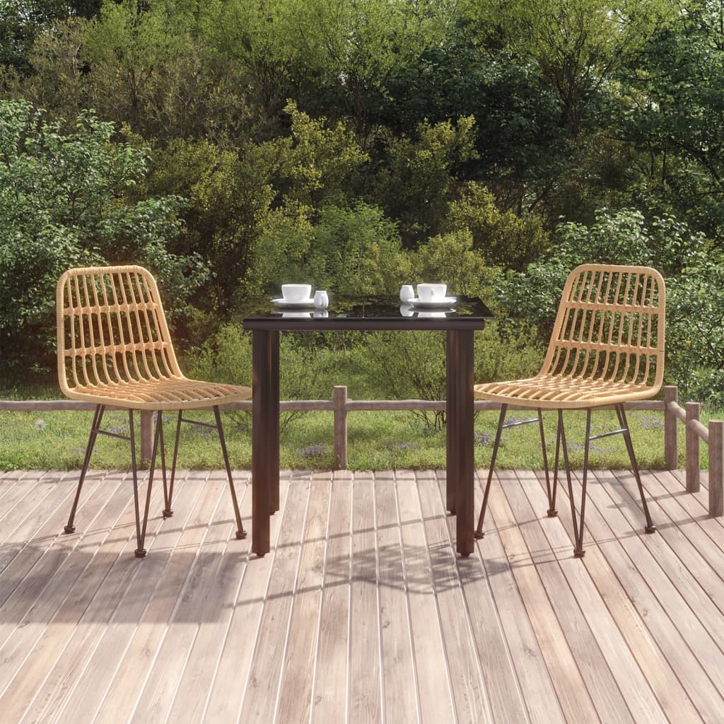 3 Piece Garden Dining Set Poly Rattan