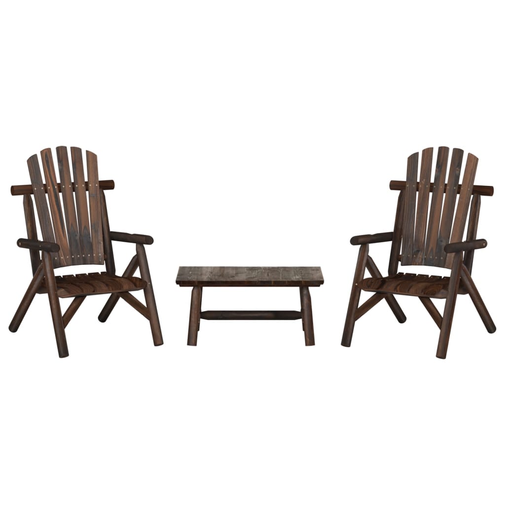 3 Piece Garden Lounge Set Solid Wood Spruce