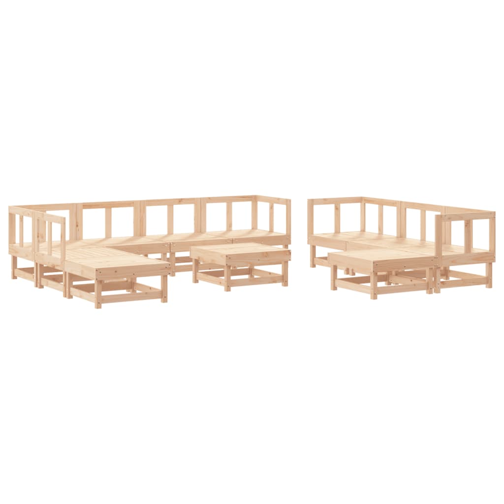 11 Piece Garden Lounge Set Solid Wood Pine