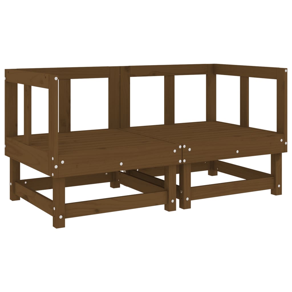 11 Piece Garden Lounge Set Honey Brown Solid Wood Pine