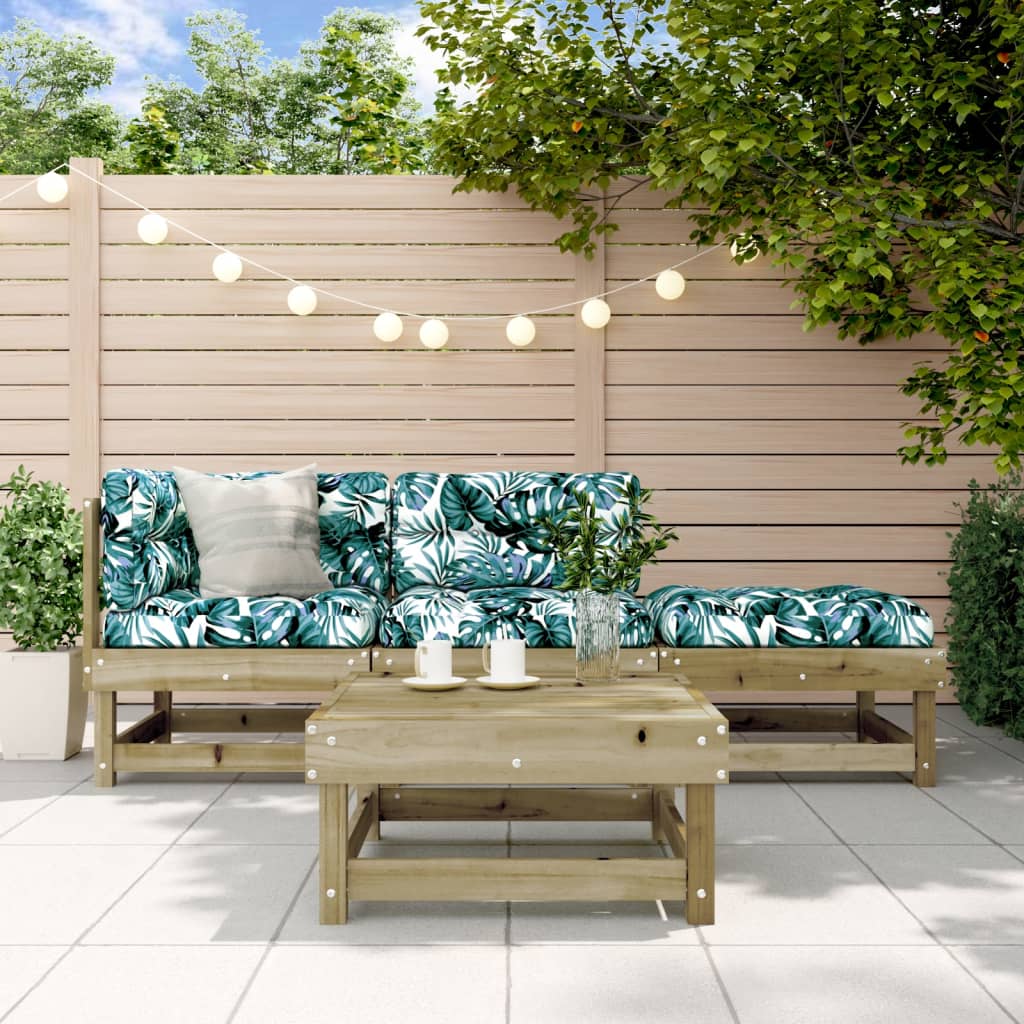 4 Piece Garden Lounge Set Impregnated Wood Pine