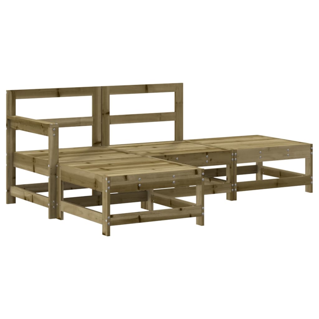 4 Piece Garden Lounge Set Impregnated Wood Pine