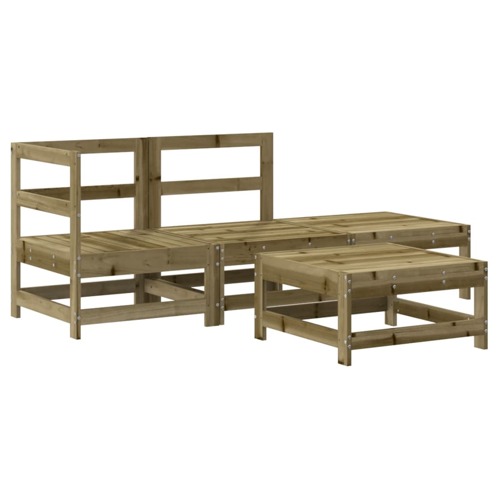 4 Piece Garden Lounge Set Impregnated Wood Pine