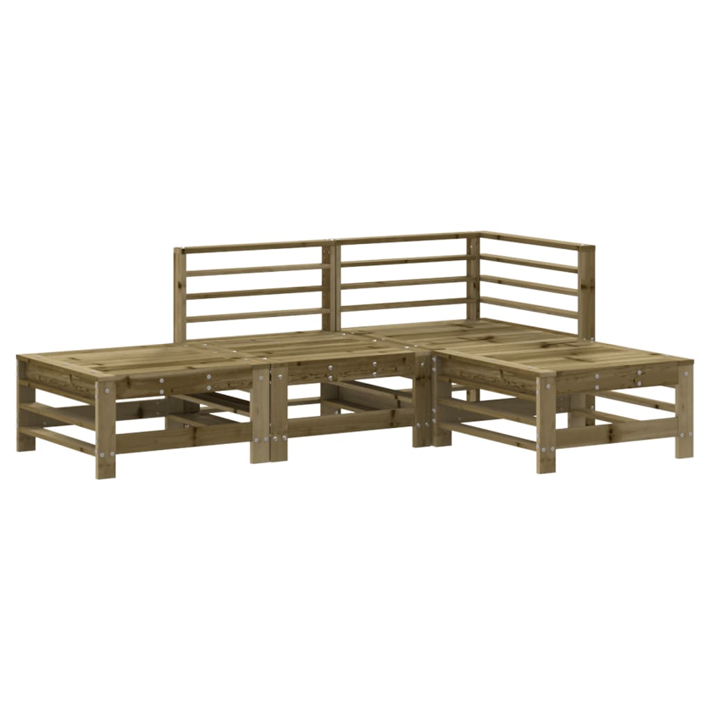 4 Piece Garden Lounge Set Impregnated Wood Pine