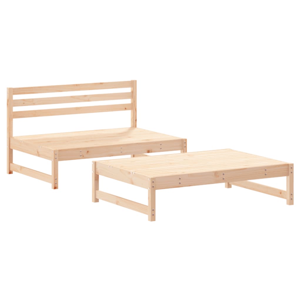 2 Piece Garden Lounge Set Solid Wood Pine