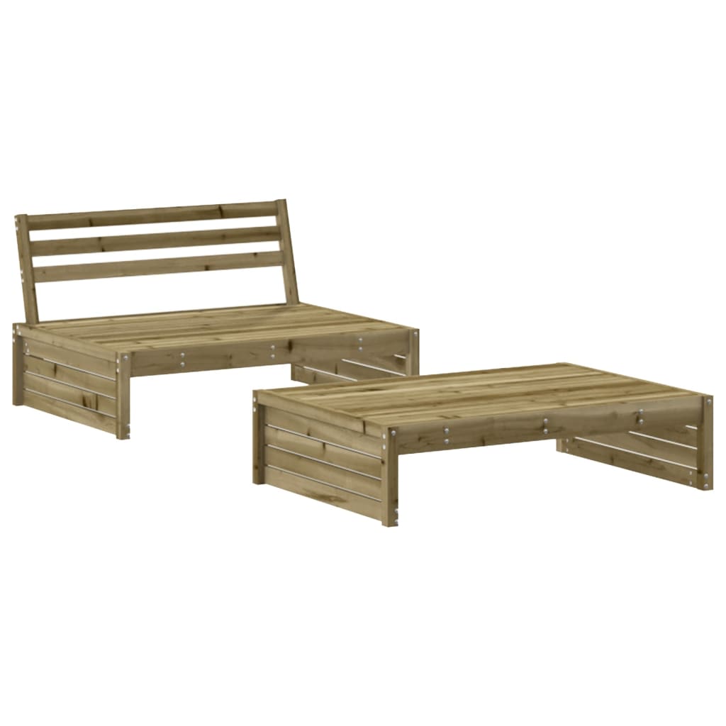 2 Piece Garden Lounge Set Impregnated Wood Pine