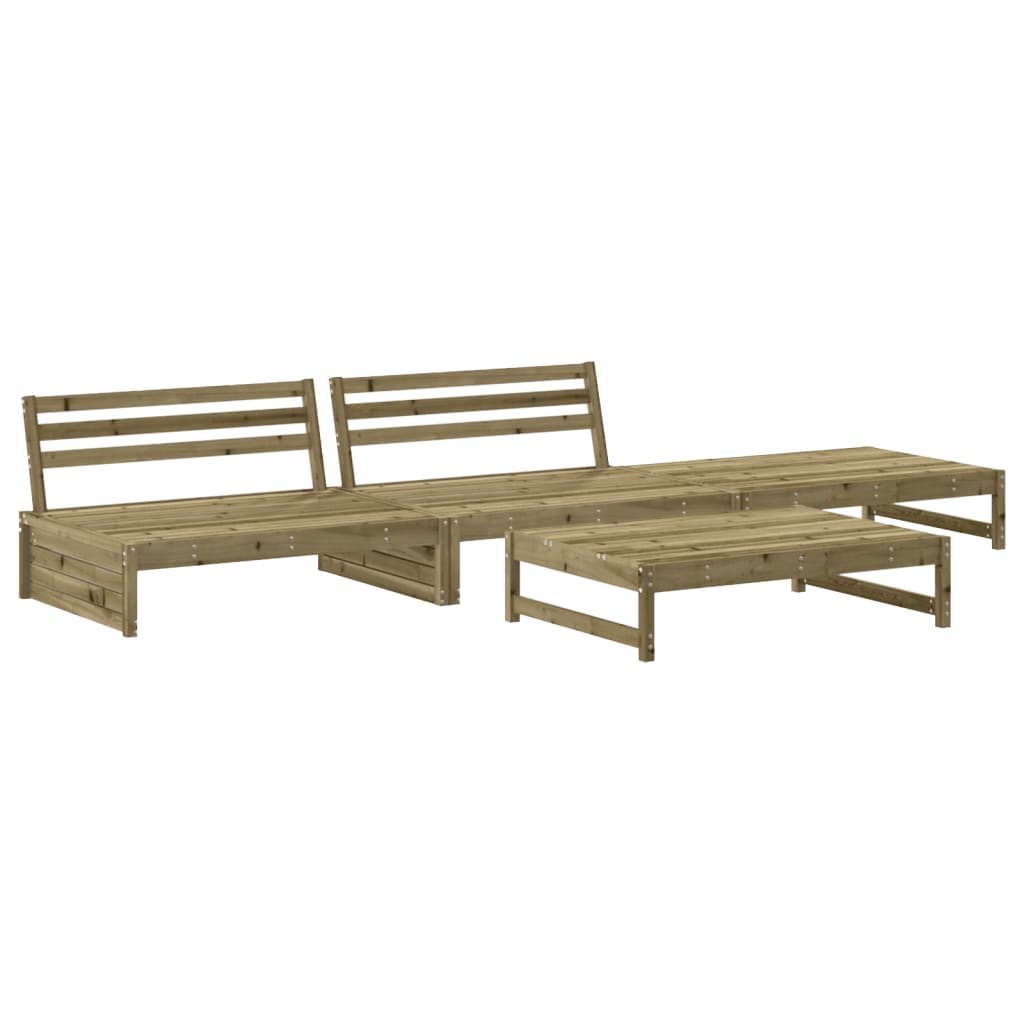 4 Piece Garden Lounge Set Impregnated Wood Pine