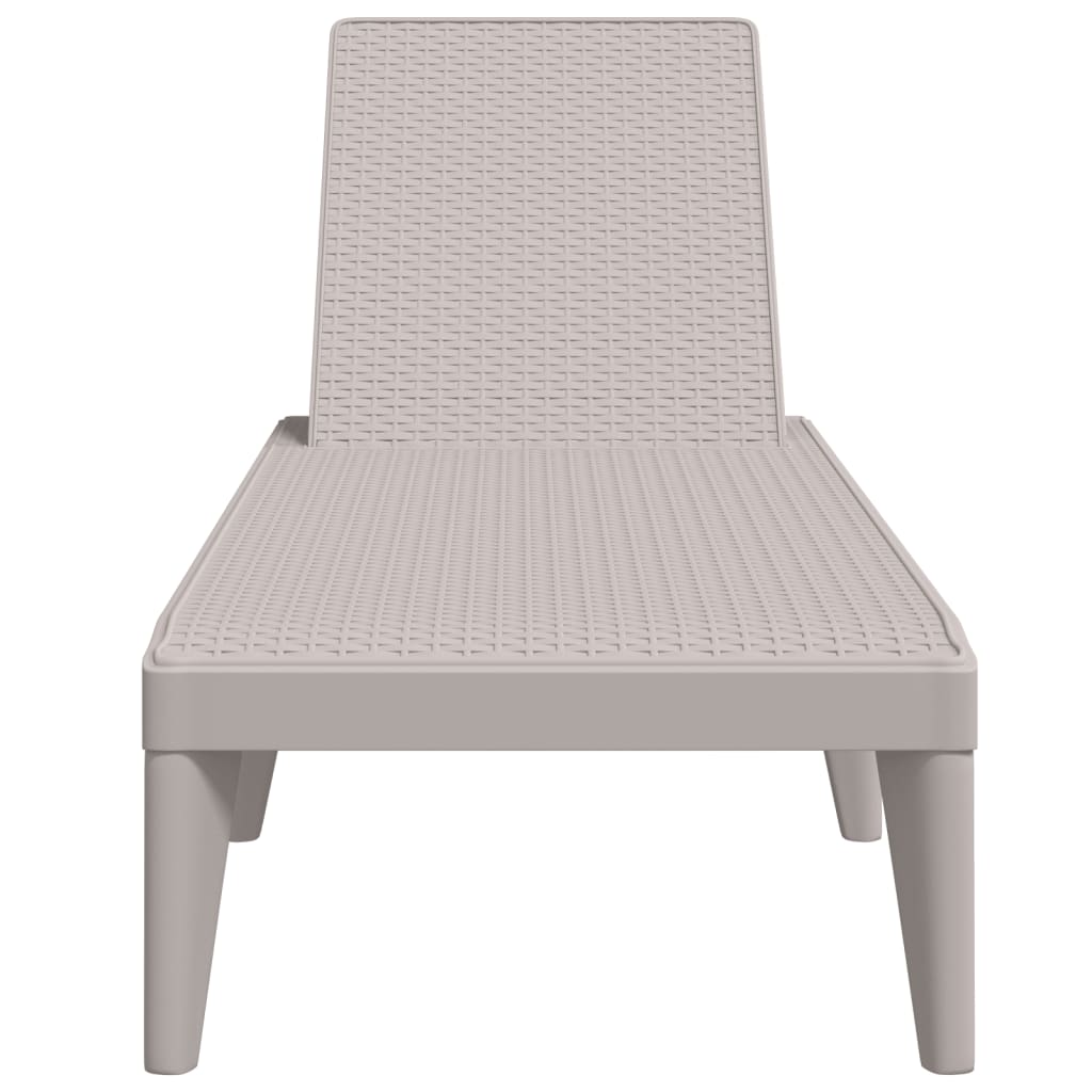 Sun Lounger Cappuccino 186x60x29 cm PP