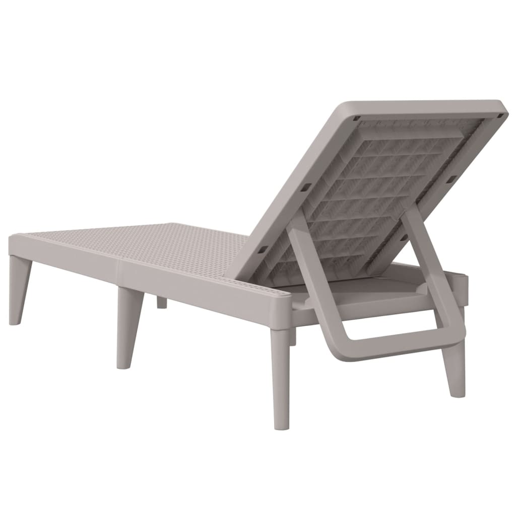 Sun Lounger Cappuccino 186x60x29 cm PP