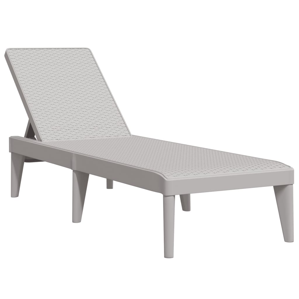 Sun Lounger Grey 186x60x29 cm PP