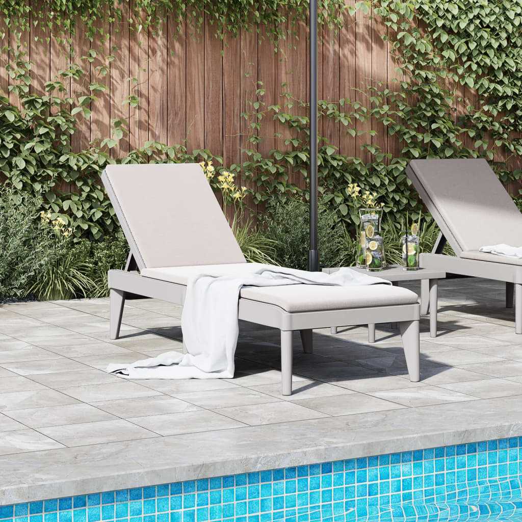 Sun Lounger Grey 186x60x29 cm PP