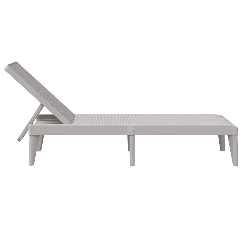 Sun Lounger Grey 186x60x29 cm PP