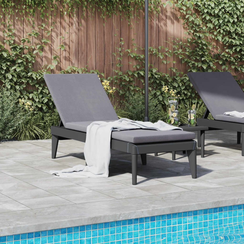 Sun Lounger Anthracite 186x60x29 cm PP