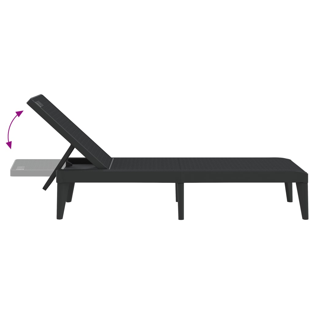 Sun Lounger Anthracite 186x60x29 cm PP