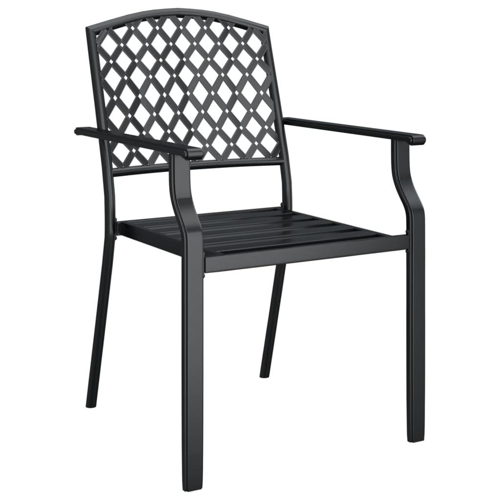 3 Piece Garden Dining Set Anthracite Steel