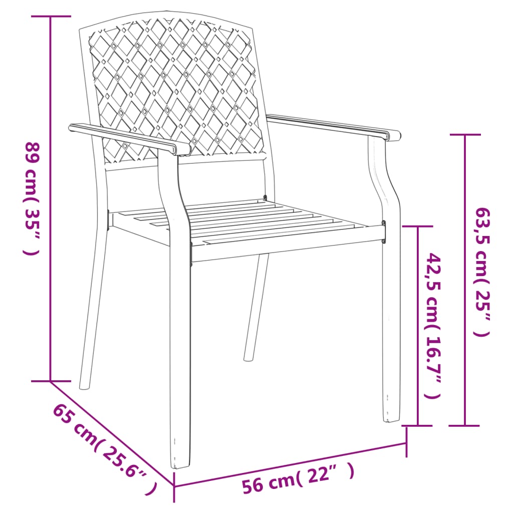 3 Piece Garden Dining Set Anthracite Steel