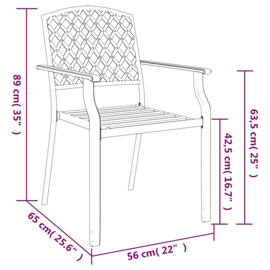 3 Piece Garden Dining Set Anthracite Steel