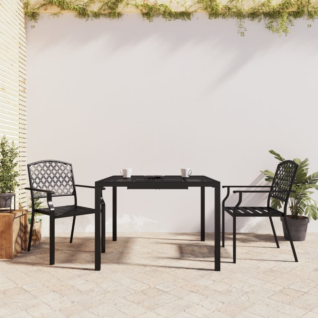 3 Piece Garden Dining Set Anthracite Steel