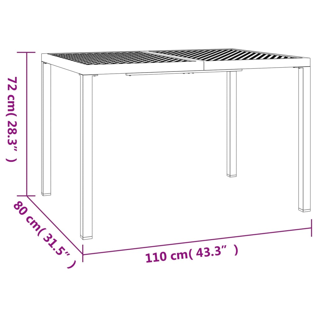 3 Piece Garden Dining Set Anthracite Steel