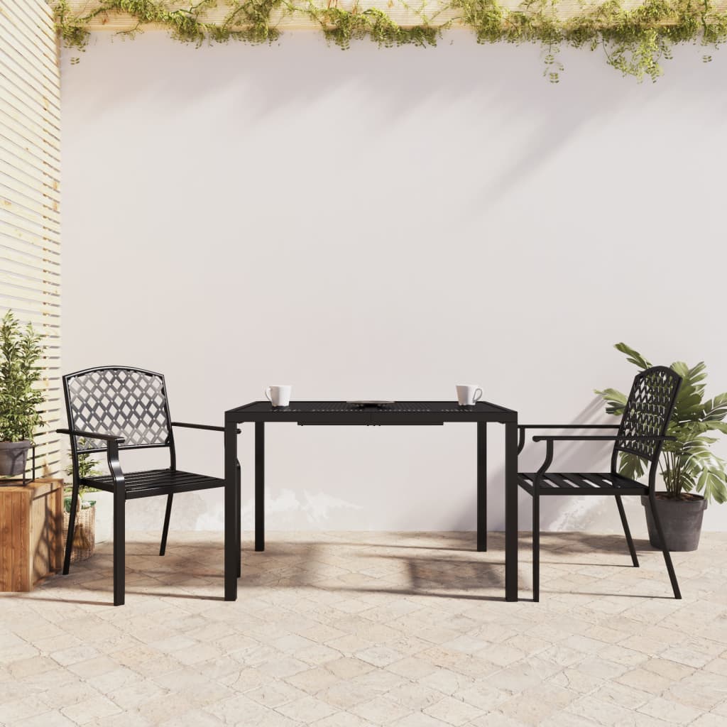 3 Piece Garden Dining Set Anthracite Steel