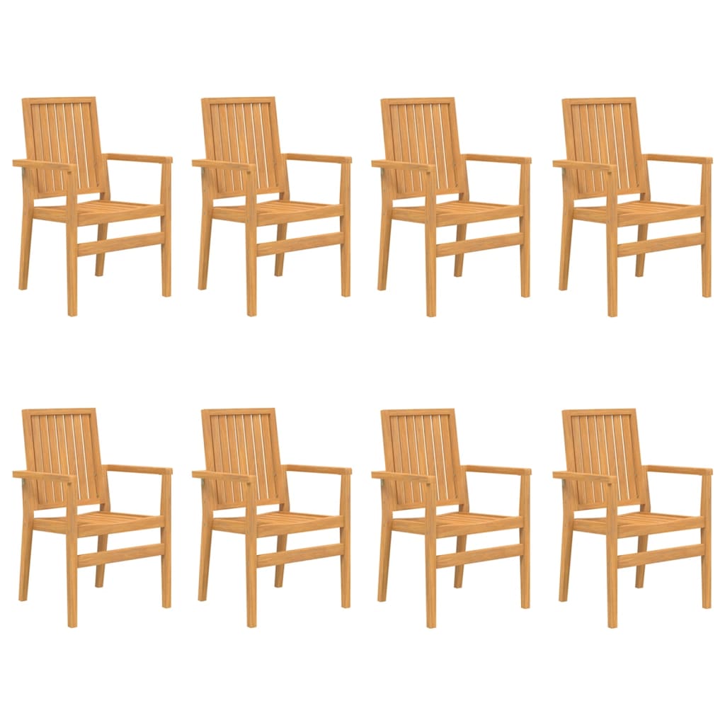 Stackable Garden Chairs 8 pcs 56.5x57.5x91 cm Solid Wood Teak