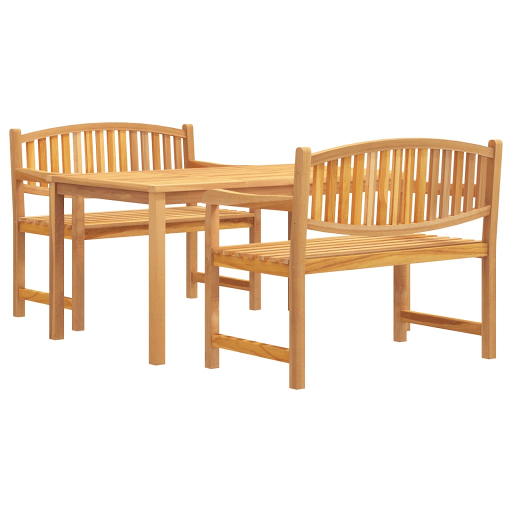 3 Piece Garden Dining Set Solid Wood Teak