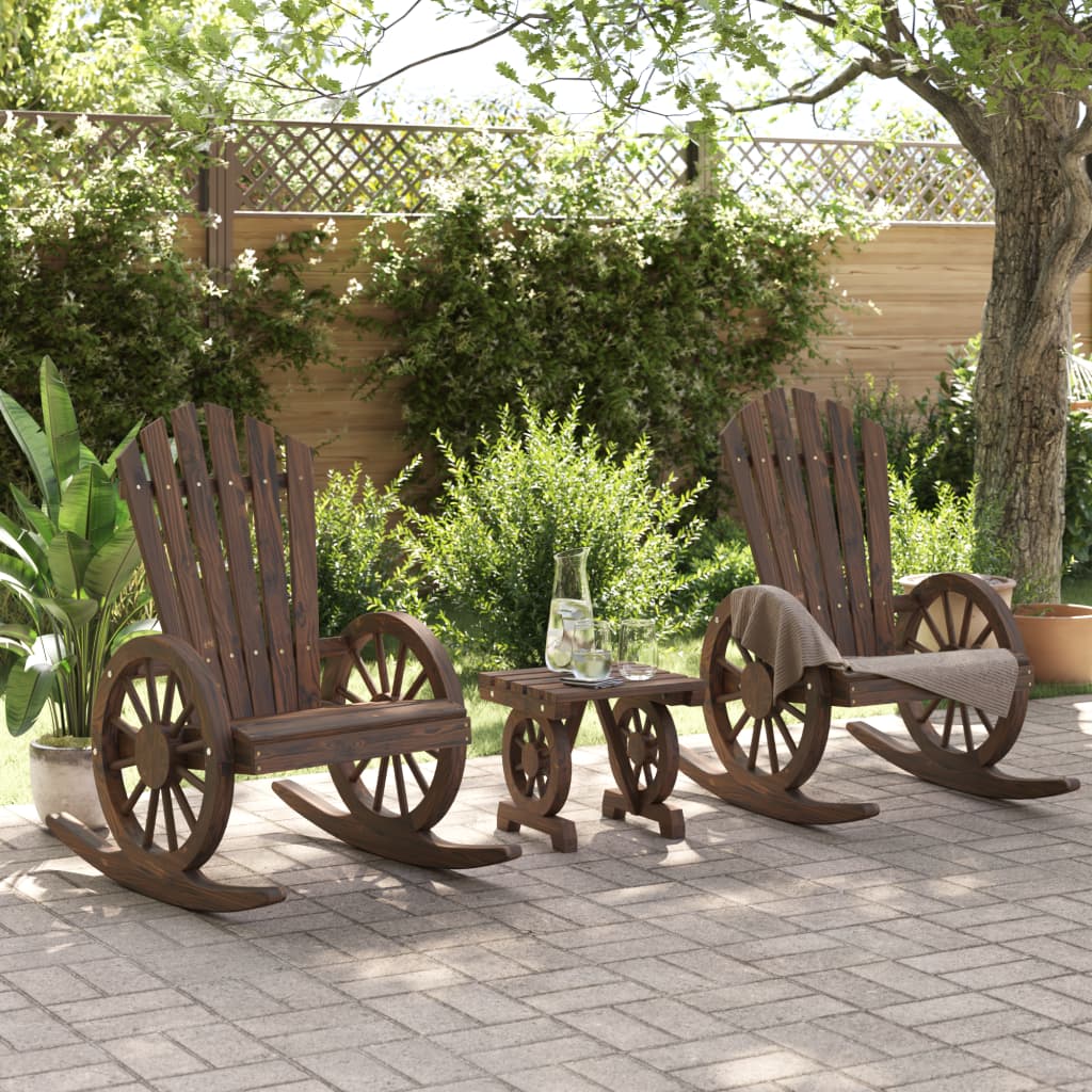 3 Piece Garden Lounge Set Solid Wood Fir