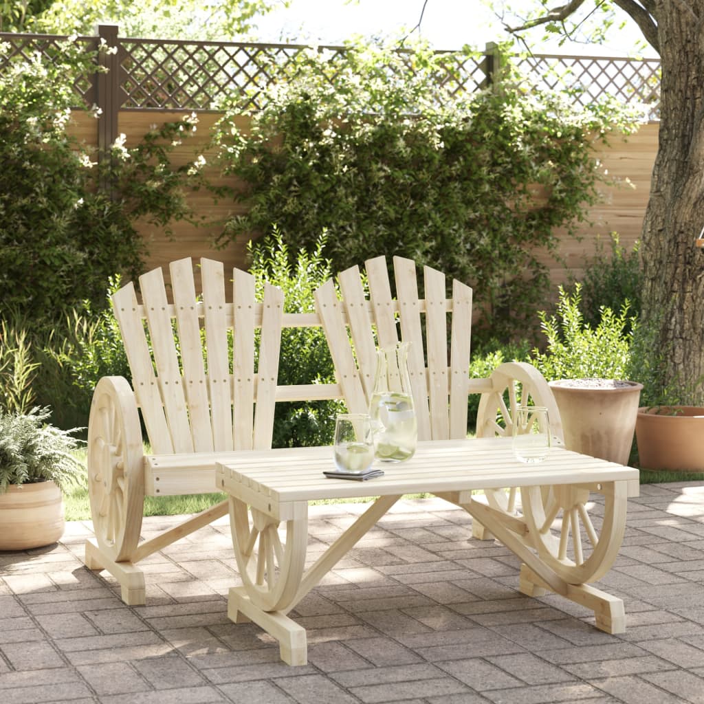 2 Piece Garden Lounge Set Solid Wood Fir