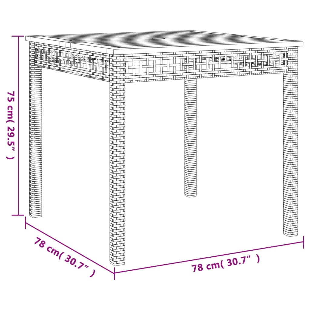 3 Piece Garden Dining Set with Cushions Grey Poly Rattan