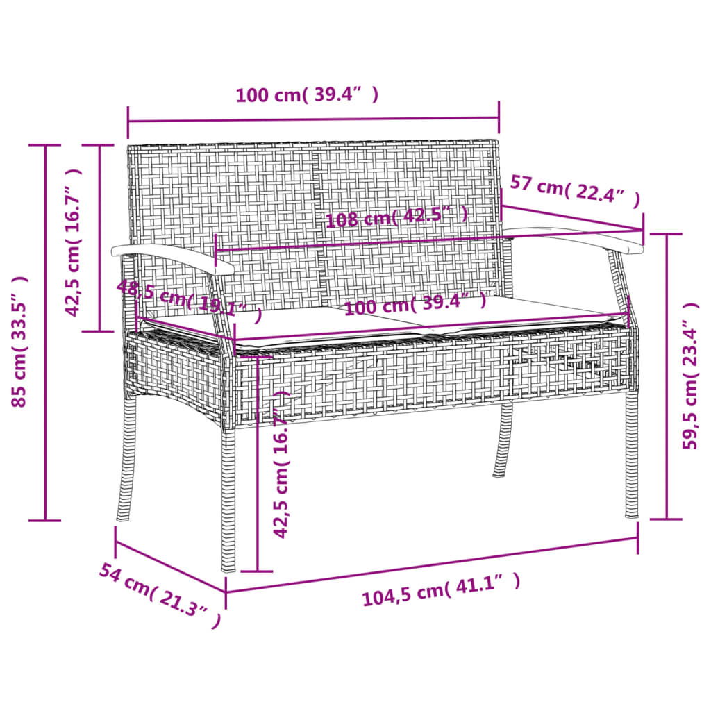 4 Piece Garden Dining Set with Cushions Beige Poly Rattan