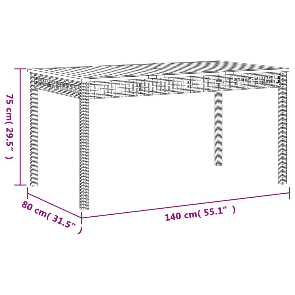 4 Piece Garden Dining Set with Cushions Beige Poly Rattan