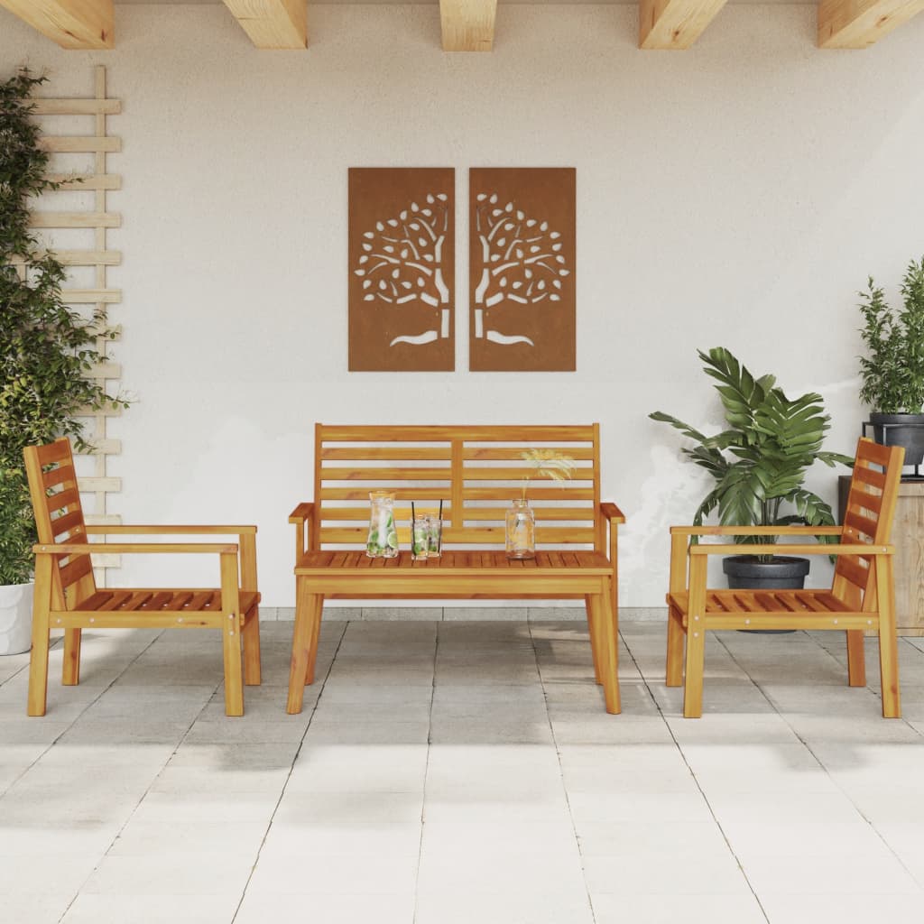 4 Piece Garden Lounge Set Solid Wood Acacia