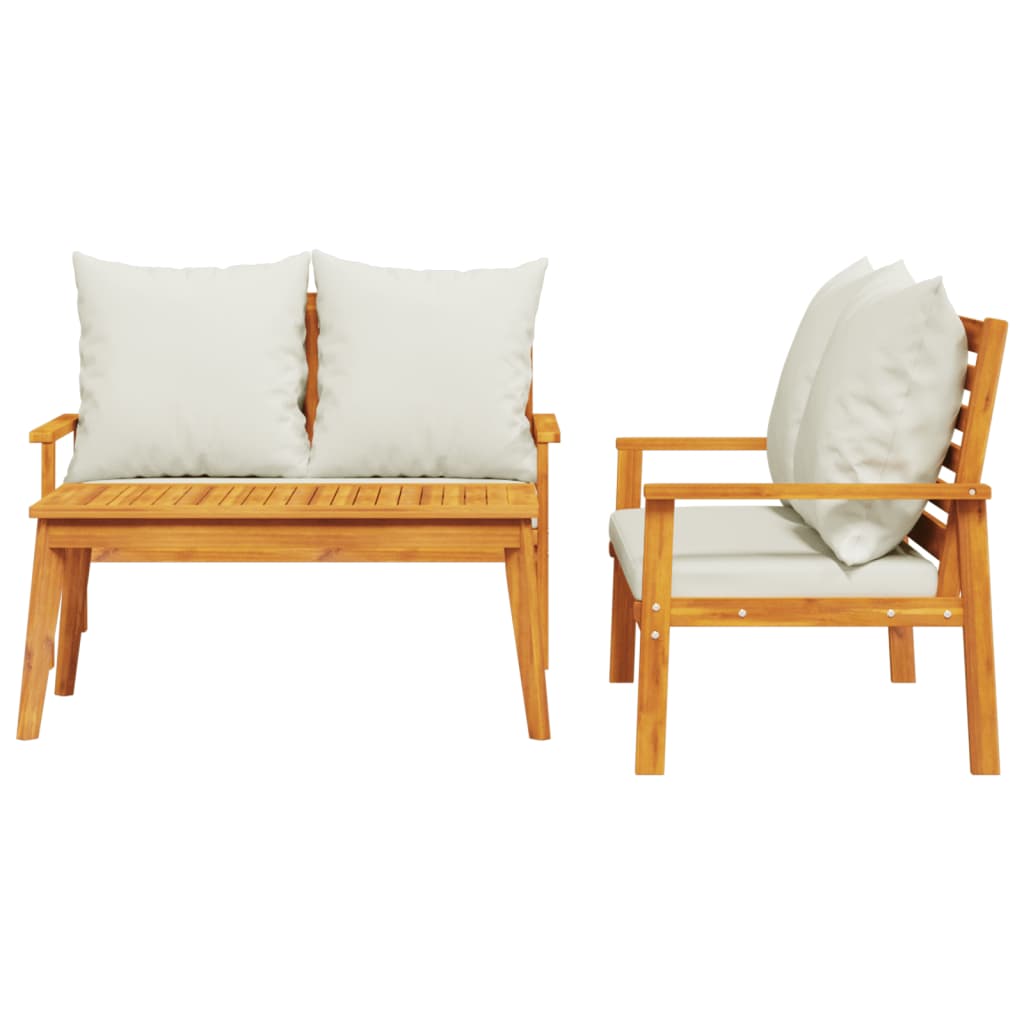 3 Piece Garden Lounge Set with Cushions Solid Wood Acacia