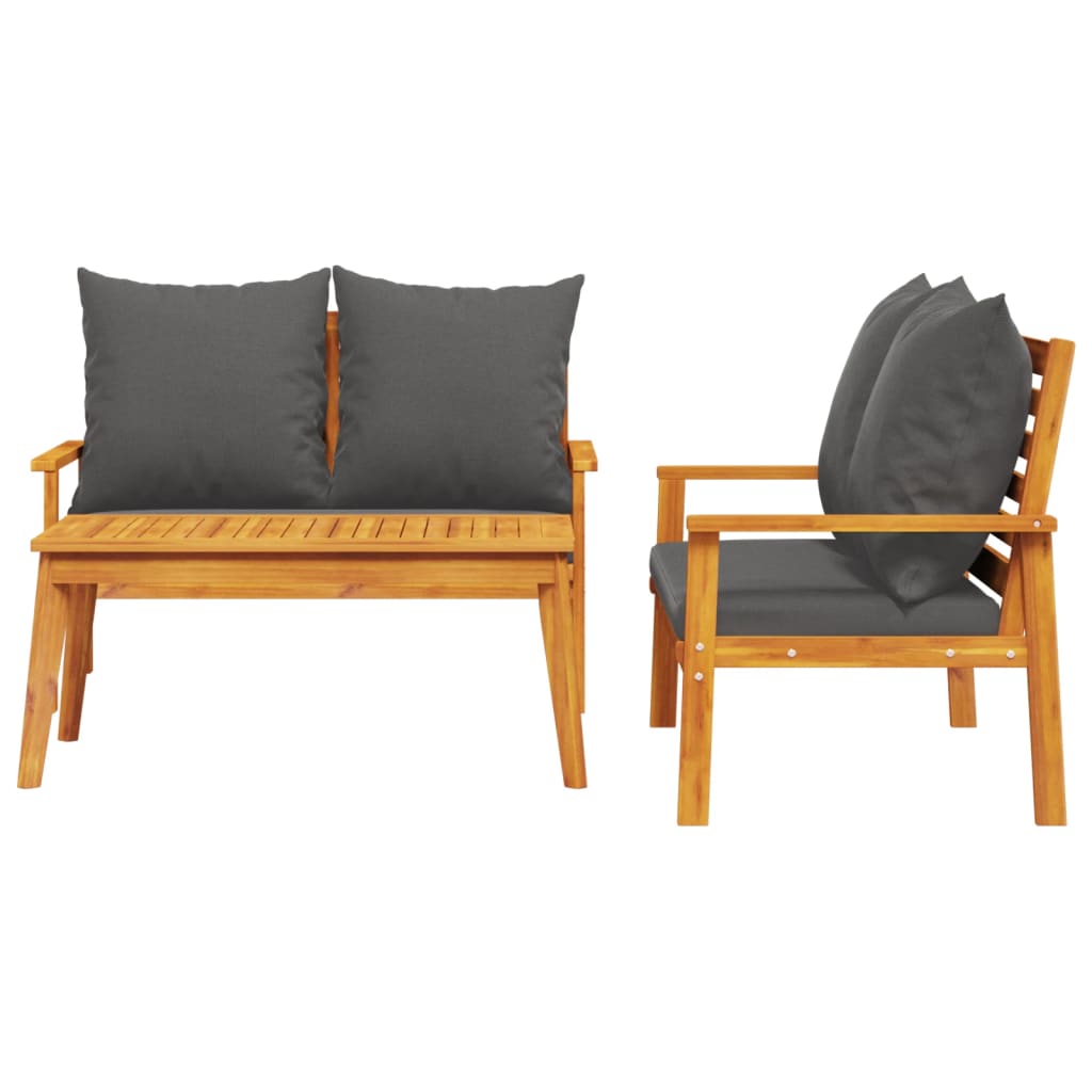 3 Piece Garden Lounge Set with Cushions Solid Wood Acacia