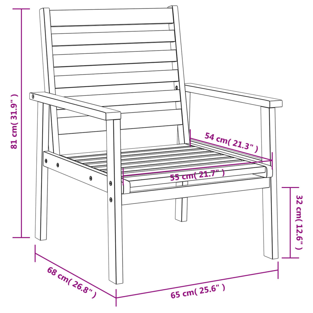 3 Piece Garden Lounge Set Solid Wood Acacia