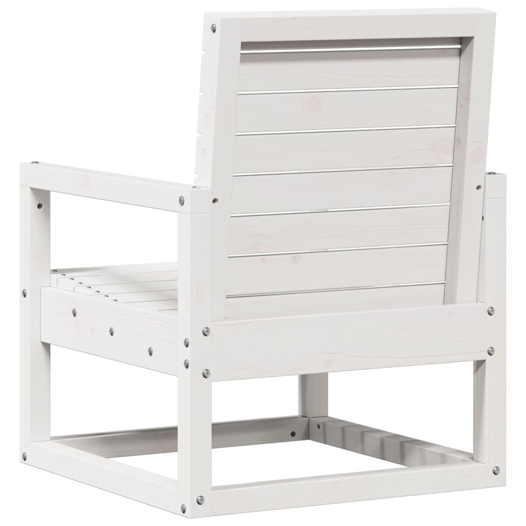 3 Piece Garden Lounge Set White Solid Wood Pine