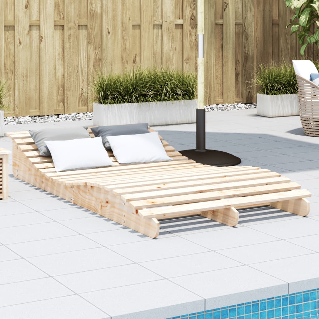 Sun Lounger 205x110x31.5 cm Solid Wood Pine