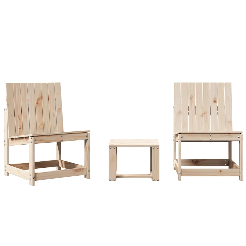 3 Piece Garden Lounge Set Solid Wood Pine