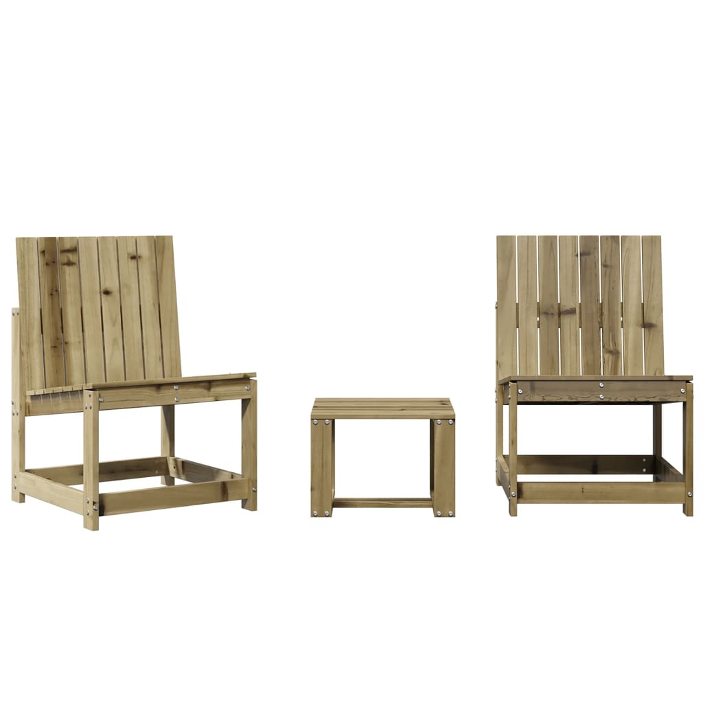 3 Piece Garden Lounge Set Impregnated Wood Pine