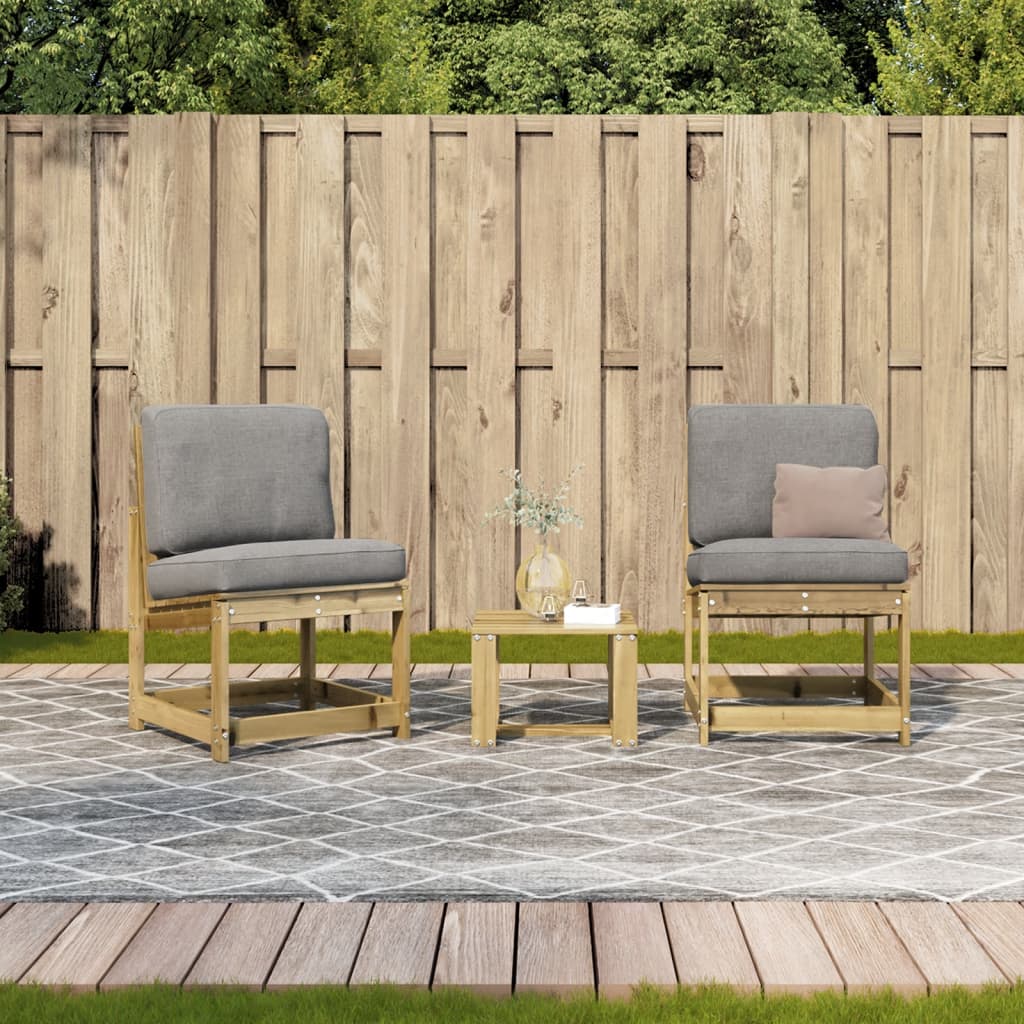 3 Piece Garden Lounge Set Impregnated Wood Pine